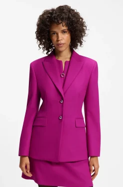 Regular-fit blazer with metal buttons