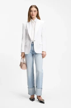 Regular-fit blazer with metal button