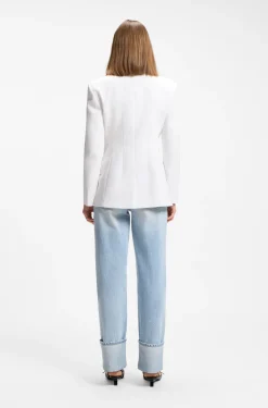 Regular-fit blazer with metal button