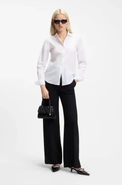 Regular-fit blouse in cotton poplin