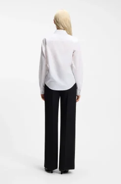 Regular-fit blouse in cotton poplin