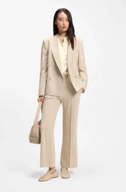 Regular-fit blouse in cotton poplin with concealed placket