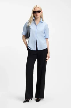 Regular-fit blouse in lightweight cotton canvas
