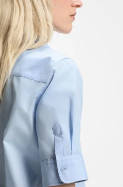 Regular-fit blouse in lightweight cotton canvas