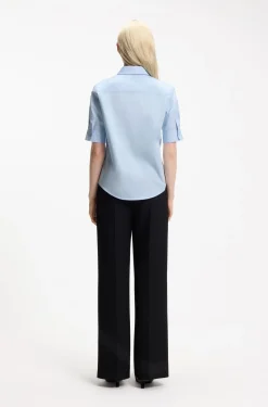 Regular-fit blouse in lightweight cotton canvas