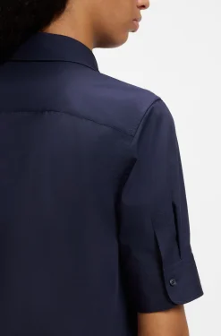 Regular-fit blouse in lightweight cotton canvas