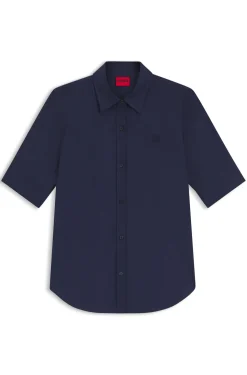 Regular-fit blouse in lightweight cotton canvas