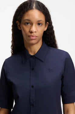 Regular-fit blouse in lightweight cotton canvas
