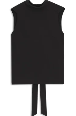 Regular-fit blouse in sandwashed silk with tie neck