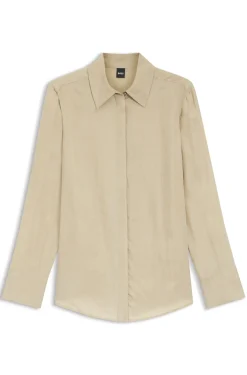 Regular-fit blouse with concealed closure