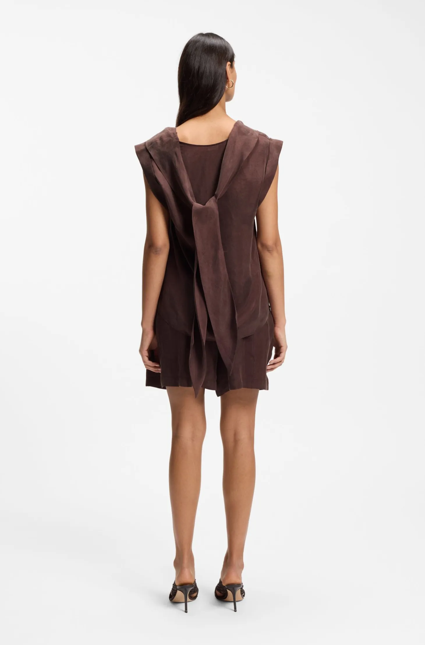 Regular-fit blouse with cowl neckline