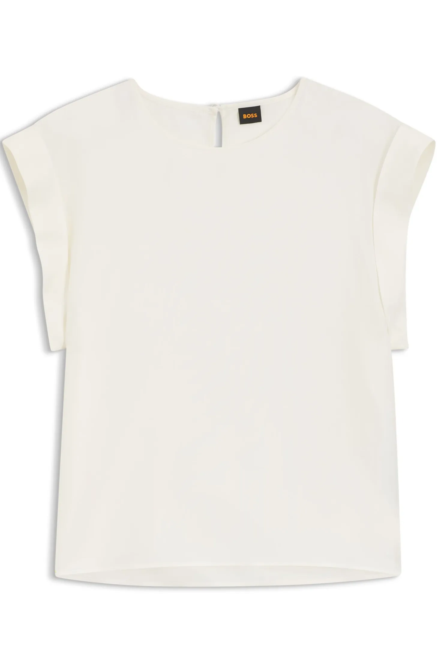 Regular-fit blouse with rear keyhole closure