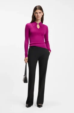 Regular-fit bootcut trousers in stretch fabric
