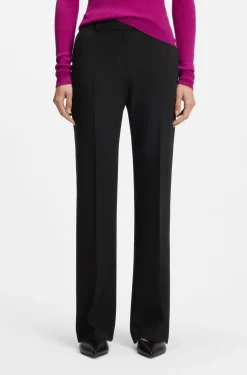 Regular-fit bootcut trousers in stretch fabric