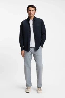Regular-fit button-down shirt in cotton twill