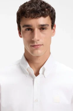 Regular-fit button-down shirt in cotton twill