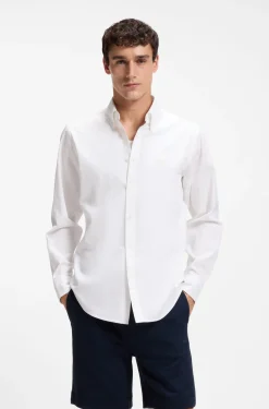 Regular-fit button-down shirt in cotton twill