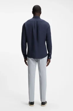 Regular-fit button-down shirt in linen