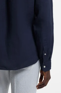 Regular-fit button-down shirt in linen