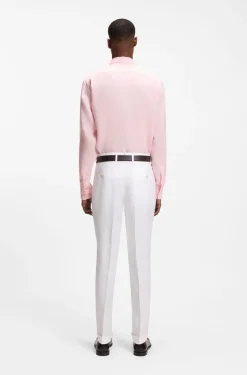 Regular-fit button-down shirt in linen