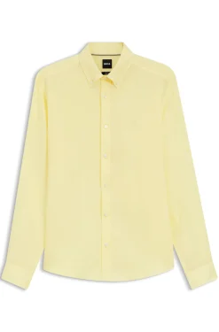 Regular-fit button-down shirt in linen