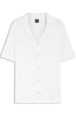 Regular-fit cardigan in striped cotton