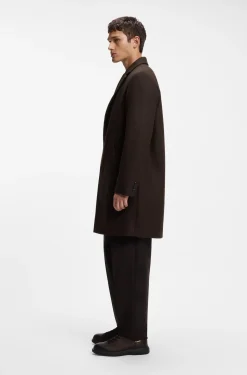 Regular-fit coat in a virgin-wool blend