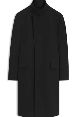 Regular-fit coat with stand collar