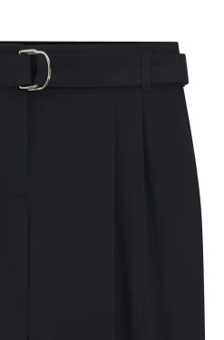 Regular-fit cropped trousers in crease-resistant crepe