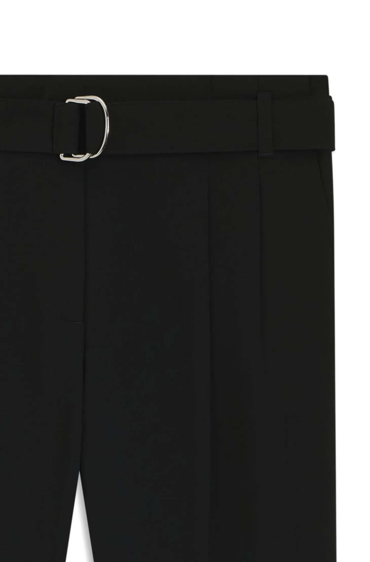 Regular-fit cropped trousers in crease-resistant crepe