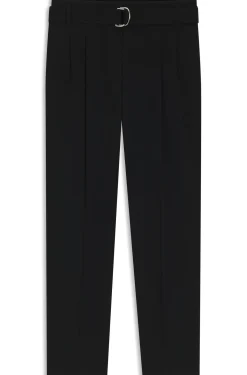 Regular-fit cropped trousers in crease-resistant crepe
