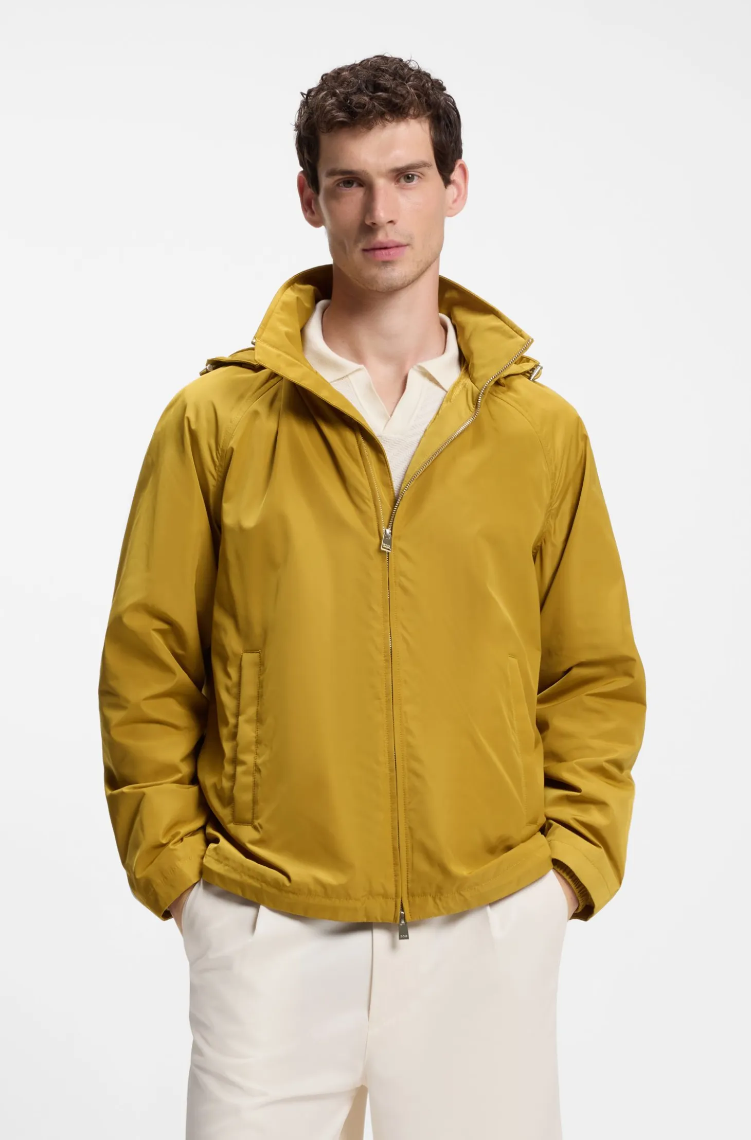Regular-fit hooded jacket with water-repellent finish