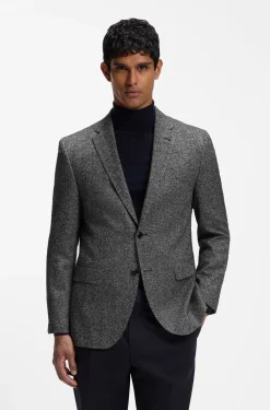 Regular-fit jacket in a herringbone wool blend