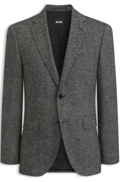 Regular-fit jacket in a herringbone wool blend