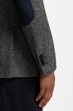 Regular-fit jacket in a herringbone wool blend