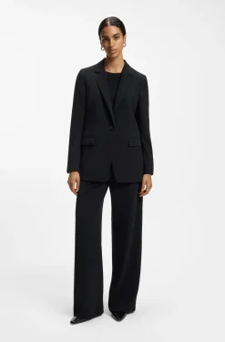 Regular-fit jacket in crease-resistant crepe