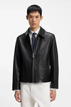 Regular-fit jacket in nappa leather