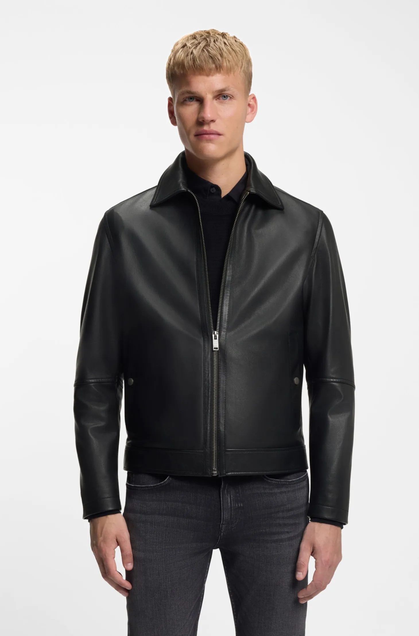 Regular-fit jacket in nappa leather