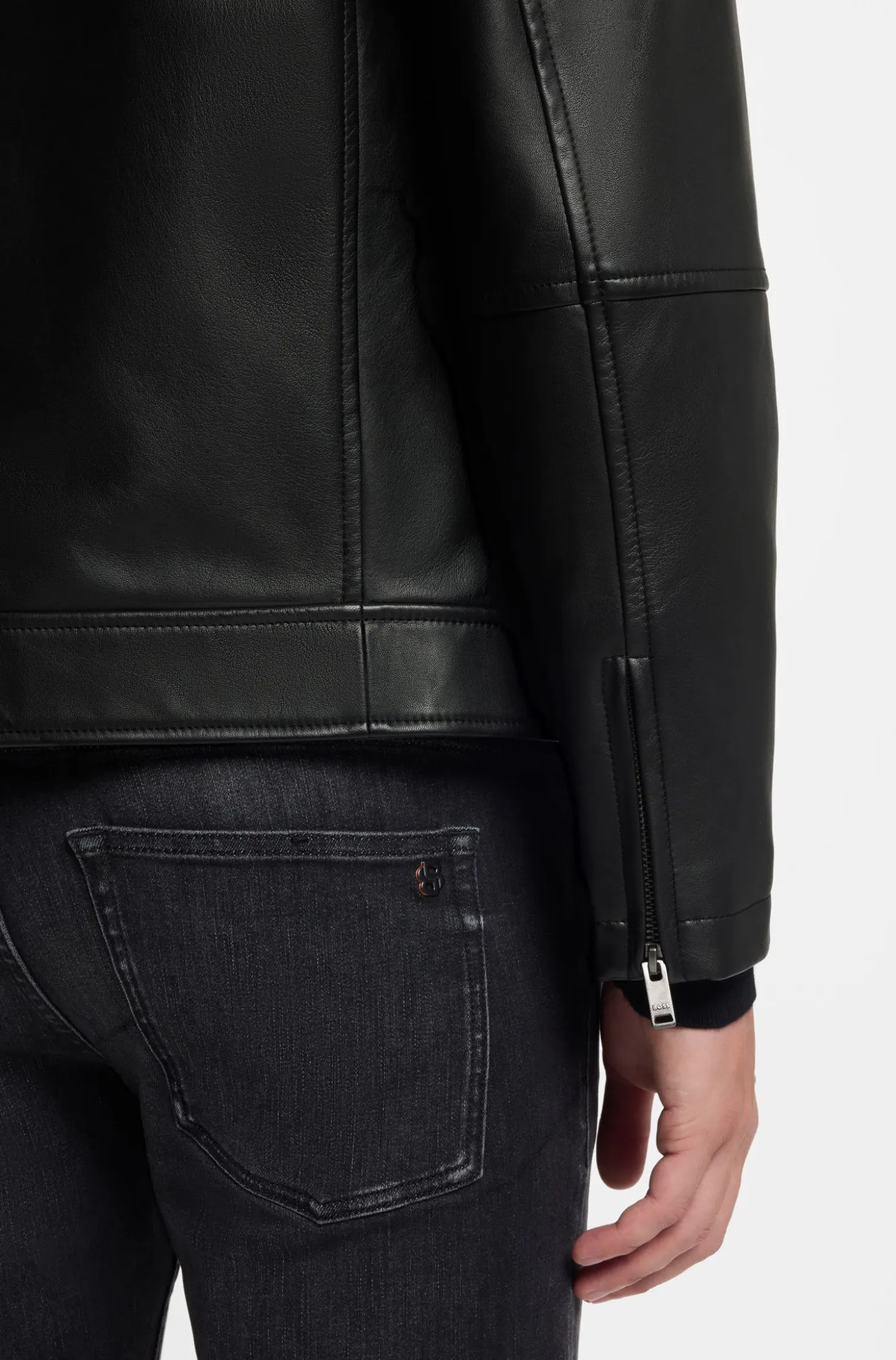 Regular-fit jacket in nappa leather