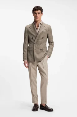 Regular-fit jacket in silk and virgin wool