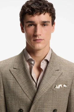 Regular-fit jacket in silk and virgin wool