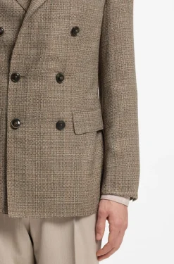 Regular-fit jacket in silk and virgin wool