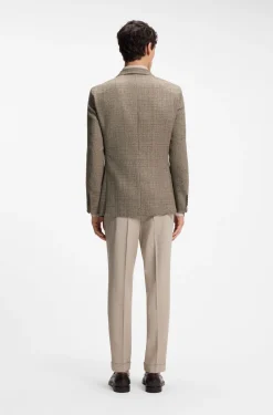 Regular-fit jacket in silk and virgin wool