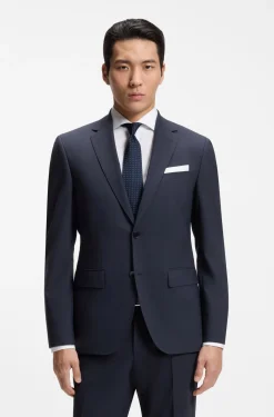 Regular-fit jacket in stretch wool