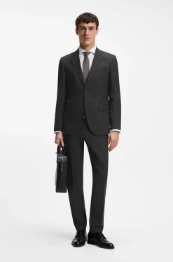 Regular-fit jacket in stretch wool