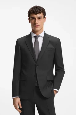 Regular-fit jacket in stretch wool