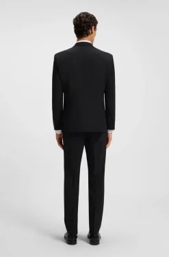 Regular-fit jacket in stretch wool