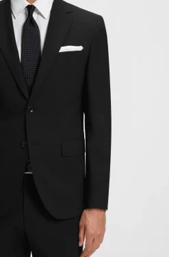 Regular-fit jacket in stretch wool
