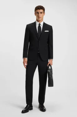 Regular-fit jacket in stretch wool