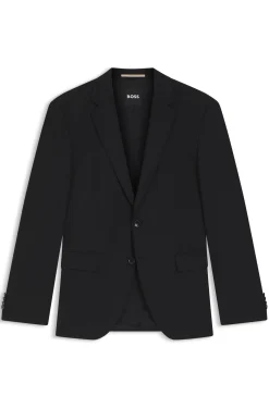 Regular-fit jacket in stretch wool